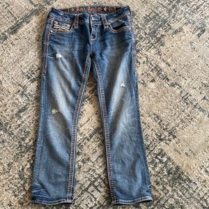 Womens Rock Revival Crop Sukara Jeans